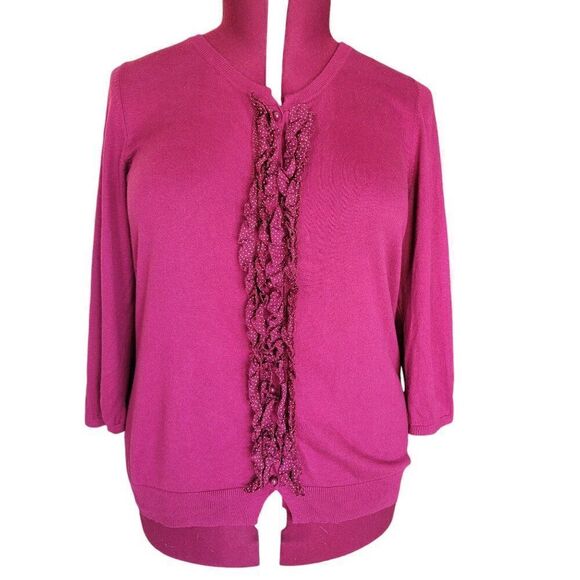 Talbots Woman Silk-Blend Cardigan Sweater (Size 1X) - Picture 1 of 7